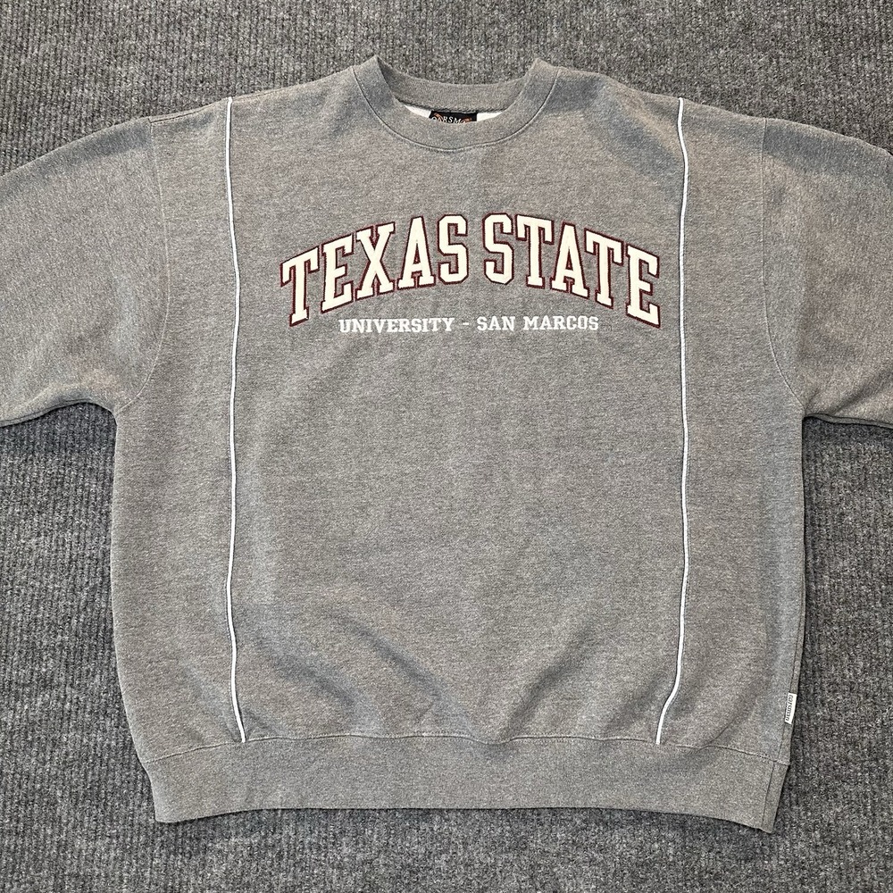 Vintage Texas State San‎ Marcos Pullover Sweater Adult Size XL Gray